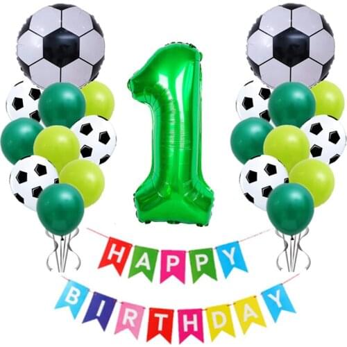 22pcs/set 32inch Green 0-9 Number Football Foil Balloons Soccer Theme Party Baby Shower Birthday Party Decoration Supplies