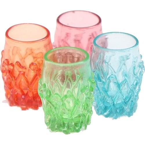 4pcs/set 1:12 Dollhouse Miniature Mini Resin Cup Water Cup Furniture Accessories Cup Kitchen Toys New