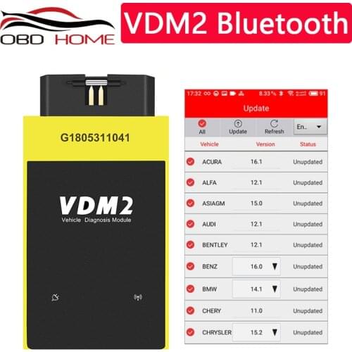 Car accessories UCANDAS VDM2 Full system V5.2 Bluetooth wifi OBD2 VDMII for Android VDM 2 Code Scanner PK easydiag Update free
