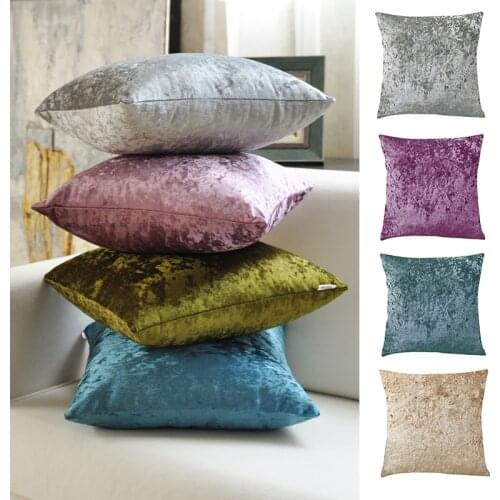 Velvet Cushion Cover Crushed Pillow Cover Grey Decorative Pillows Luxury Kussenhoes Nordic Home Decor