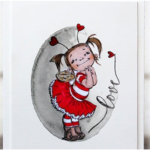 Bee Girl Scrapbooking Stamp Silicone DIY For Paper Card Making Handmade Decoration Stencil Template Craft Background