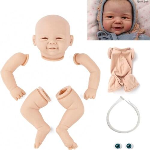 20 inch DIY Blank Reborn Baby Doll Parts Smile Vivienne Unpainted Unfinished Doll Parts Baby Unfinished Vinyl Kit