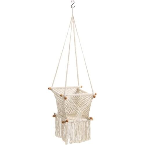 Baby Rope Swing Seat Hanging Comfortable Durable Strong Cotton Hammock Chair For Infant Toddler Home Decoration