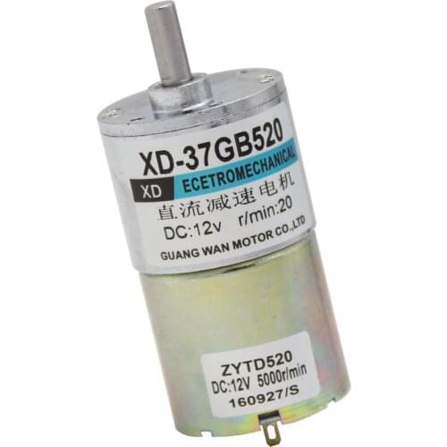12V 24V DC Gear Motor 37mm Diameter Micro Reducer Motor Low Spped Adjustable 5rpm to 600rpm