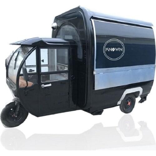In Stock Food Truck Vending Car Gasoline Adult Tricycle Fully Enclosed Coffee Bubble Tea Ice Cream Mobile Food Cart for Sale
