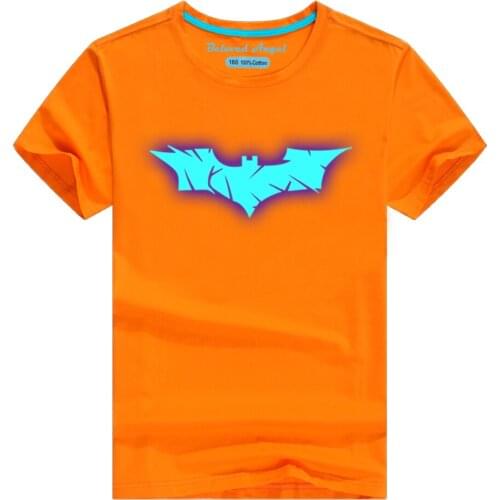 Boys Girls Summer Birthday T-shirts Short Sleeve Luminous T Shirt Size 3-15year Christmas Children Party Clothing Kids Tees Tops