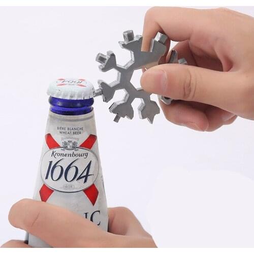 18-in-1 with gift box Card Type Snowflake wrench tool combination Portable Snowflake Tool With key ring Allen wrench Home tool
