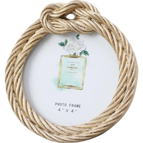 Combination photo frame custom modern simple resin hemp rope photo frame ins Nordic studio childrens round photo frame