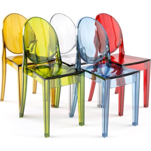 Creative Transparent Chair Plastic Back Devil Ghost Chair Acrylic Crystal Chair Nordic Dining Chair Wedding Makeup Chair