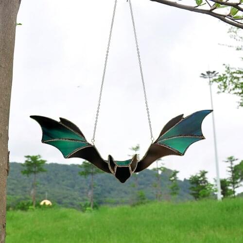 Bat Stained Acrylic Window Ornament Halloween Bat Decoration Ghost House KTV Party Holiday Atmosphere Halloween Pendant Here
