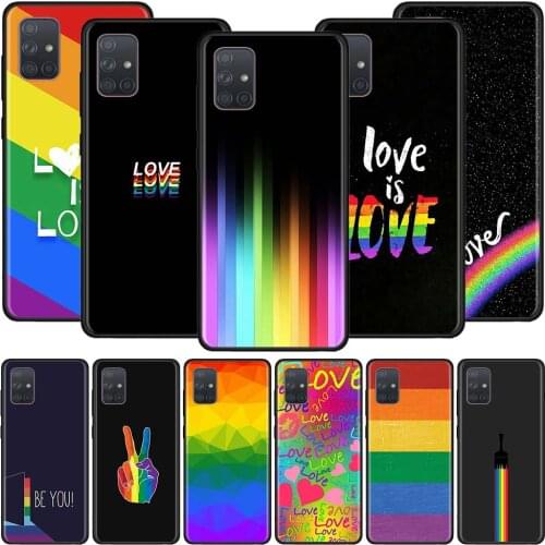 LGBT Rainbow Case For Samsung Galaxy A51 A71 M31 A41 A31 A11 A01 M51 M21 M11 M40 Black Soft Phone Cover Fundas