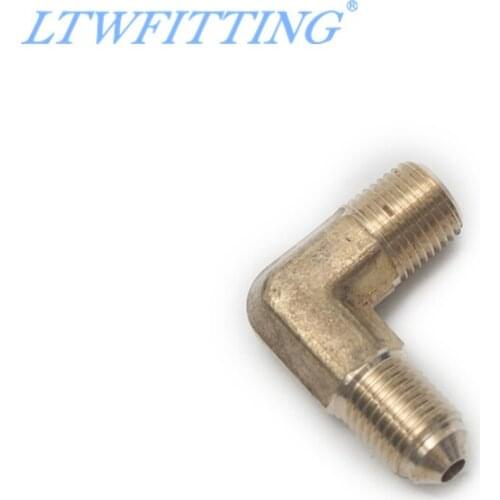 LTWFITTING Brass 3/16" OD x 1/8" Male NPT SAE 45 Degree Flare 90 Degree Elbow Tube Fitting