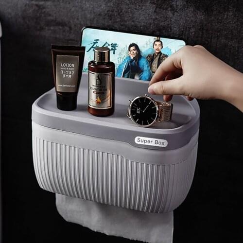 Multifunction Tissue Box With Cell Phone Slot Creative Roll Toilet Paper Pumping Rack Storage Box Household Bathroom Accessories
