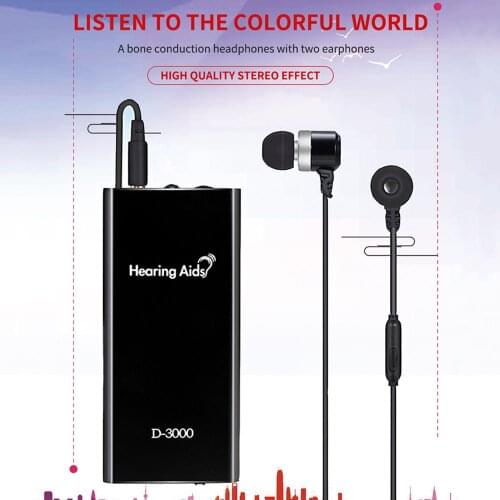 Bone Conduction Headphones Hearing Aid Rechargeable Ear Sound Amplifier for Elderly Cassette Digital Aid Ear Care Device