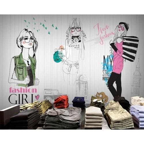 Beibehang Custom Wallpaper Fashion Girl Clothing Photo Wallpaper 3D Living Room Bedroom Background mural wallpaper for walls 3 d
