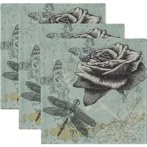 20pcs/lot Retro Color Printing Western Restaurant Disposable Napkins Banquet Wedding Birthday Party Supplies Decoration Adult