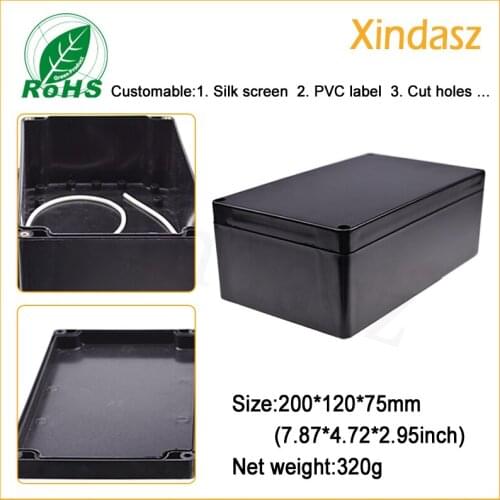 Plastic Distribution enclosure waterproof project enclosure for electrical equipment Distribution box 200*120*75mm