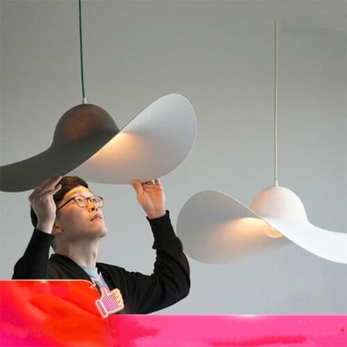 Nordic Lotus Hat Pendant Lights Restaurant Italian Designer Living Room Bedroom Resin Art Deco Lamps Lady Hat Hanging Lighting