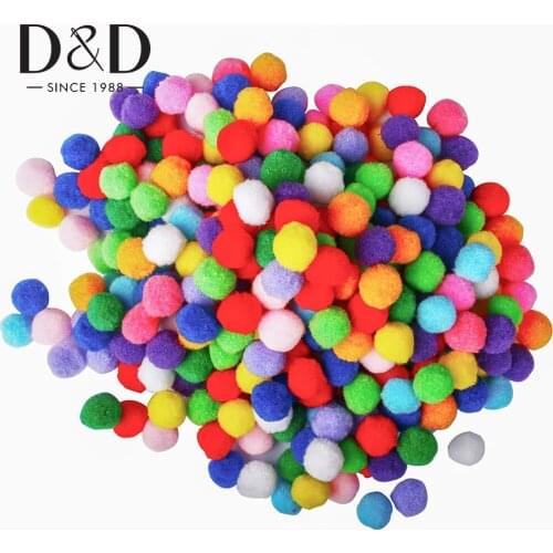 100Pcs 10/15/20mm Pompoms Dolls Garment Handmade Fluffy Plush Soft Pom Poms For Needlework DIY Crafts Home Decor Sewing Supplies