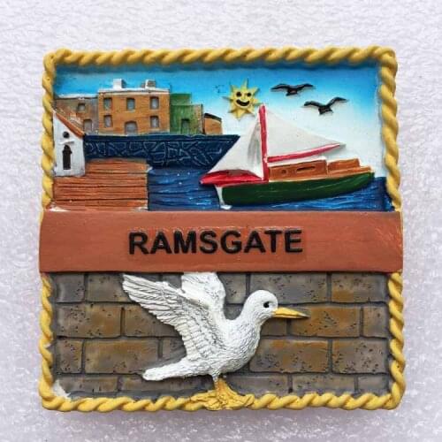 QIQIPP Ramsgate Harbor Travel Memorial Three-dimensional Landscape Refrigerator Magnet