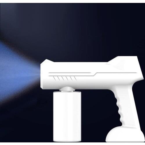 Electric Nano Blue Light Sprayer Spray Gun Sanitizer Handheld Home Office Car Disinfection Fogger Mist Machine White