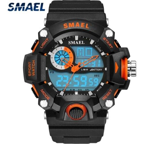 SMAEL Watch Men Fashion Military Sport Quartz Clock Mens Watches Top Brand Luxury LED Digital Mens Wristwatch Relogio Masculino