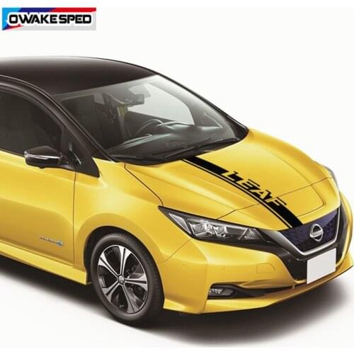 Racing Sport Stripes Car Hood Bonnet Sticker For Nissan-Leaf Auto Engine Cover Decor Vinyl Decals Exterior Accessories