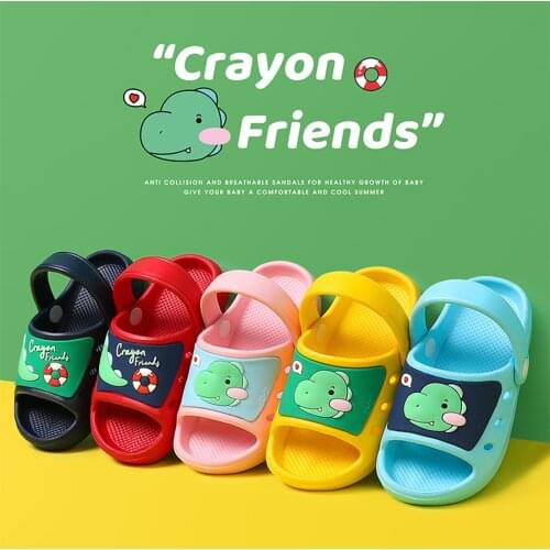 Infant Baby Slipper Anti-Slip Cartoon Dinosaur Patterns Walking Shoes Kids Slippers Indoor Sandals Girls Boys Garden Footwear