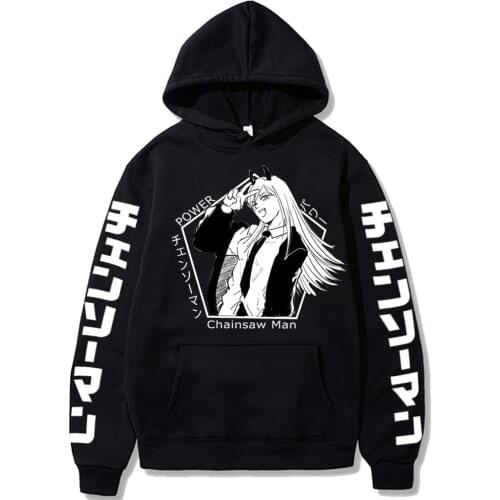 Cute Power Printed Hoodie Woman Casual Hoodies Fashion Loog Sleeve Chainsaw Man Women Pullover Sweatshirt Sportswear Unisex