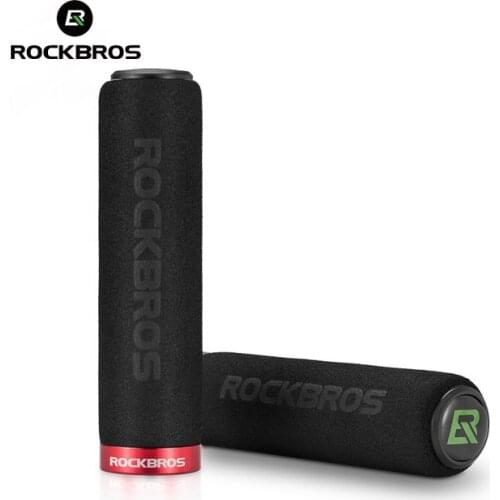 ROCKBROS Bicycle Grips Anti-Skid Shock-Absorbing Soft Handlebar Grips MTB Silicone Sponge Bike Grips Ultraight Cycling Handlebar