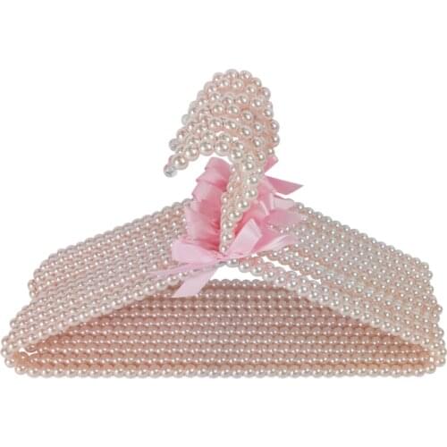 Beautiful Pearl Hanger for Clothes Bling Diamond Bow Garment Rack Belt Scarfs Hangers Girls Closet Racks Kids Hangers Organizer