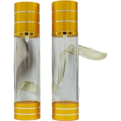 100ML gold plastic airless pump bottle for lotion emulsion hyaluronic toner foundation serum liquid whitening skin packing