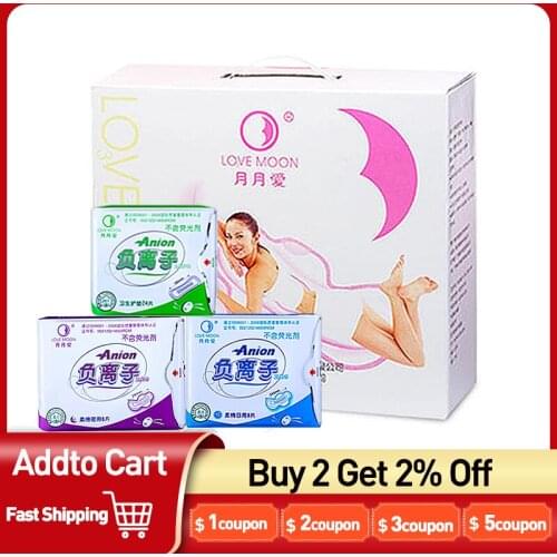 19Packs Womens Sanitary Pad Sanitary Napkin Menstrual Hygienic Pad Feminine Hygiene Gaskets Love Moon Anion Assorbenti Lovemoon