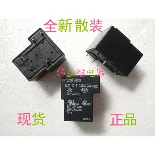 2pcs/lot 832A-1C-F-C U25 24VDC New Relay 5 PIN 1 Open 1 Closed