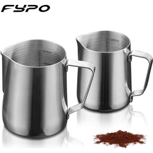 350/600ml Stainless Steel Coffee Frothing Pitcher Cup Coffee Jug Milk Mugs Milk Frother with Scale Latte Art