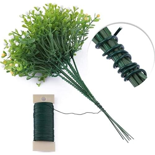 6 Packs 22 Gauge Green Floral Paddle Wire for Wreaths, Garland and Floral Arrangements DIY Crafts