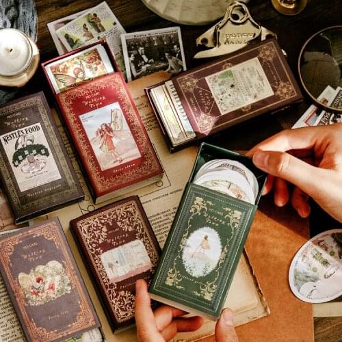 60pcs/box Walking Town Series Decorative Stationery Stickers Scrapbooking DIY Diary Album Retro fairy Stick Lable