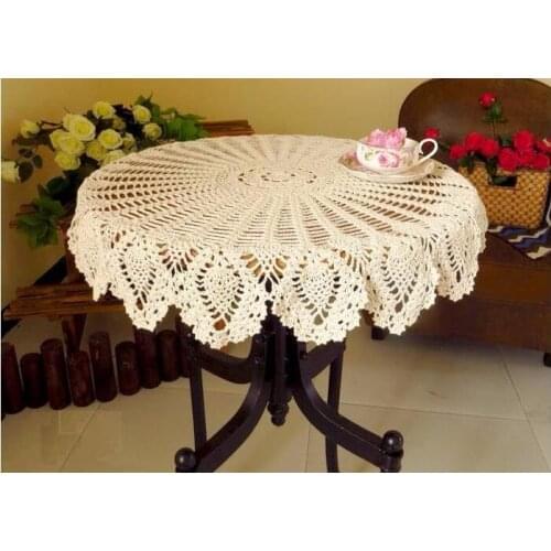 83cm Vintage Crocheted Tablecloth Handmade Crochet Coasters Cotton Lace Placemat Dinning table cloth Wedding Decoration