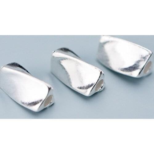 925 Sterling Silver Twisted Loose Spacer Beads 8mm Irregular Handmade Fancy Silver Charm Beads DIY Manual Jewelry Make Supplier