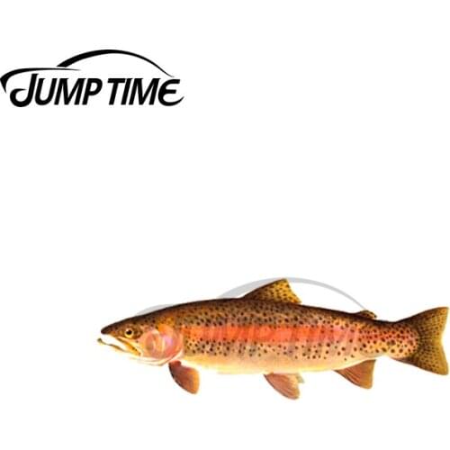 Jump Time 13 x 4cm For Trout Fish Beach Ocean Vacation Car Stickers Auto Vinyl Decals Waterproof Bumper JDM RV Creative Car Wrap