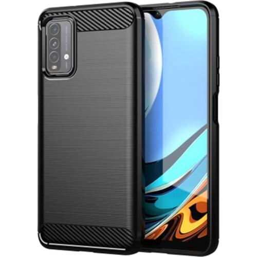 For Xiaomi Redmi 9T 6.53" 2021 J19S Carbon Fiber Cover Phone Bumper Case Full Protection Shockproof Anti Drop Shell