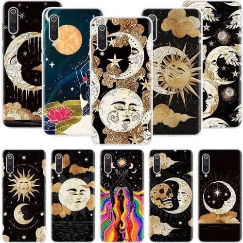 Funny Sun Moon Face Phone Case For Xiaomi Redmi Note 10 9 8 Pro 9S 8 8T 7 6 5 6A 7A 8A 9A 9C 4X S2 K20 K30 Art Cover Coque