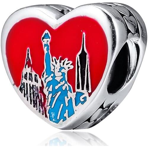 CKK Bead Charm Sterling Silver 925 Charms Original New York City Beads Fits Pandora Bracelet Jewelry Making kralen