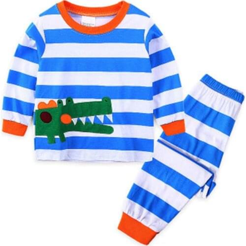 Spring Autumn Children Cartoon Pajamas Sets Boys Sleepwear Suit Kids Long Sleeve T Shirt+Pant Baby Cotton Clothes Nightwear