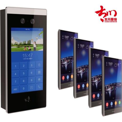 Tuya app remotely control 2 way video door phone for multi apartment intercom system 7inch color doorbell