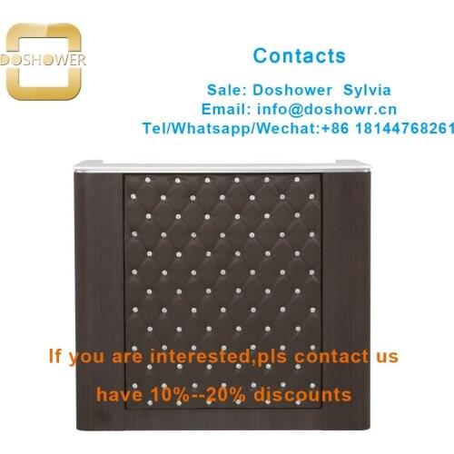 Wood reception desk with reception desk counter for design office reception desk