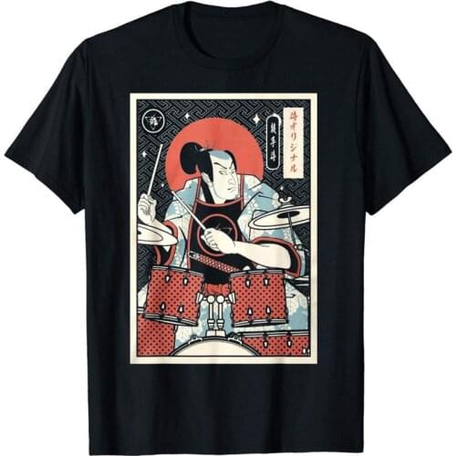 Drummer Samurai T Shirt New Fashion Men Cotton Men Short Sleeve Tee Shirts harajuku