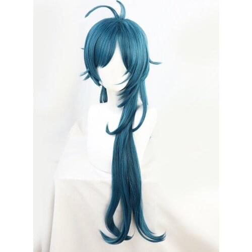 Game Genshin Impact Kaeya Cosplay Wig Blue Long Hair C00390
