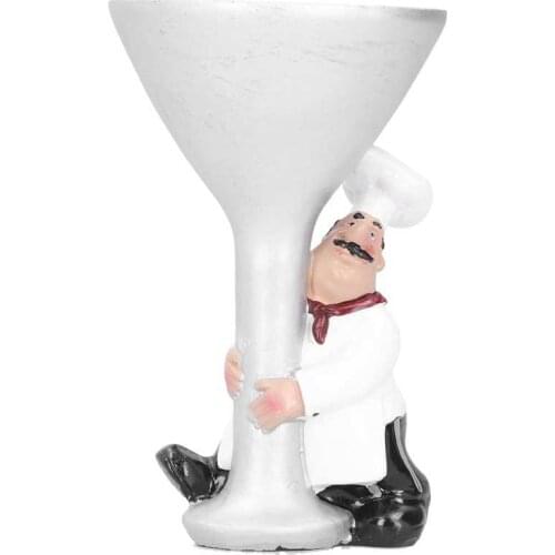 Stone home decoration Cook Statue Candle Holder Chef Candlestick Home Cafe Club Restaurant Resin Craft Decor Ornament