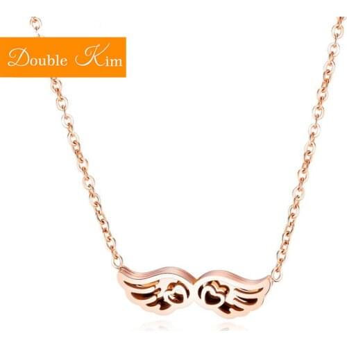 The Wings Of An Angel Pendant Necklace Titanium Stainless Steel Material Chain Necklace Fashion Trendy Women Jewelry